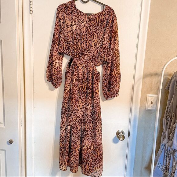 Anthropologie X Ranna Gill Leopard Print Midi Dress M - Picture 5 of 8